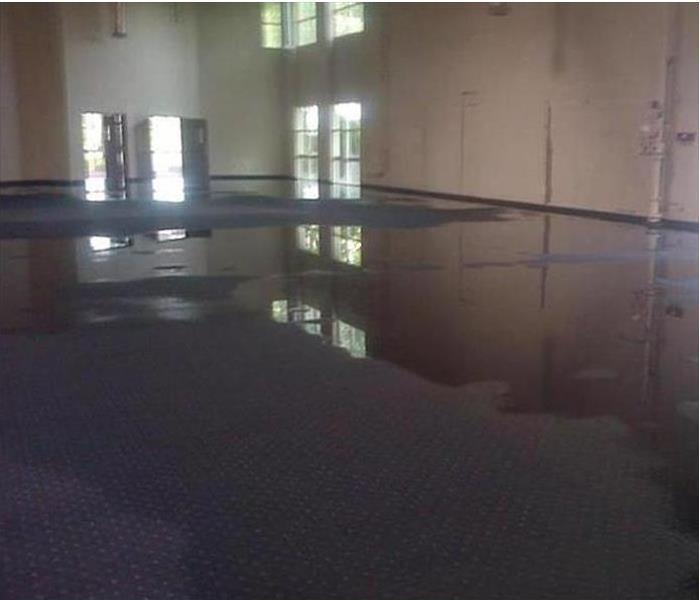 Commercial Office Space with flooded flooring
