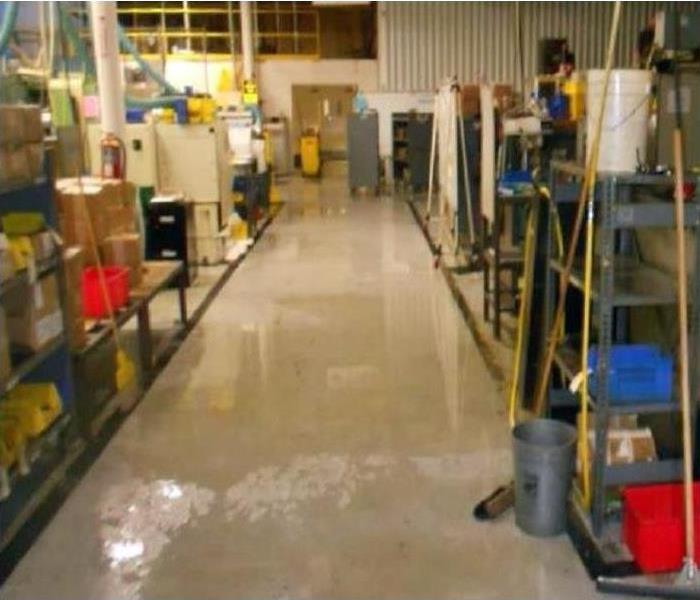 commercial building with floor water damage