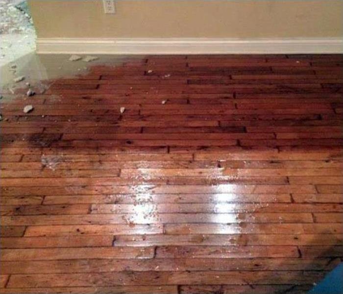 Hardwood flooring with water damage