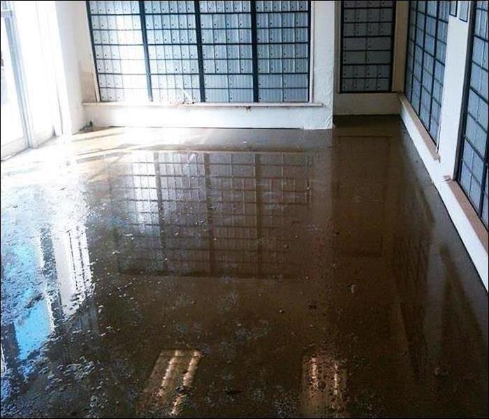 Dirty Flood water inside a mail room
